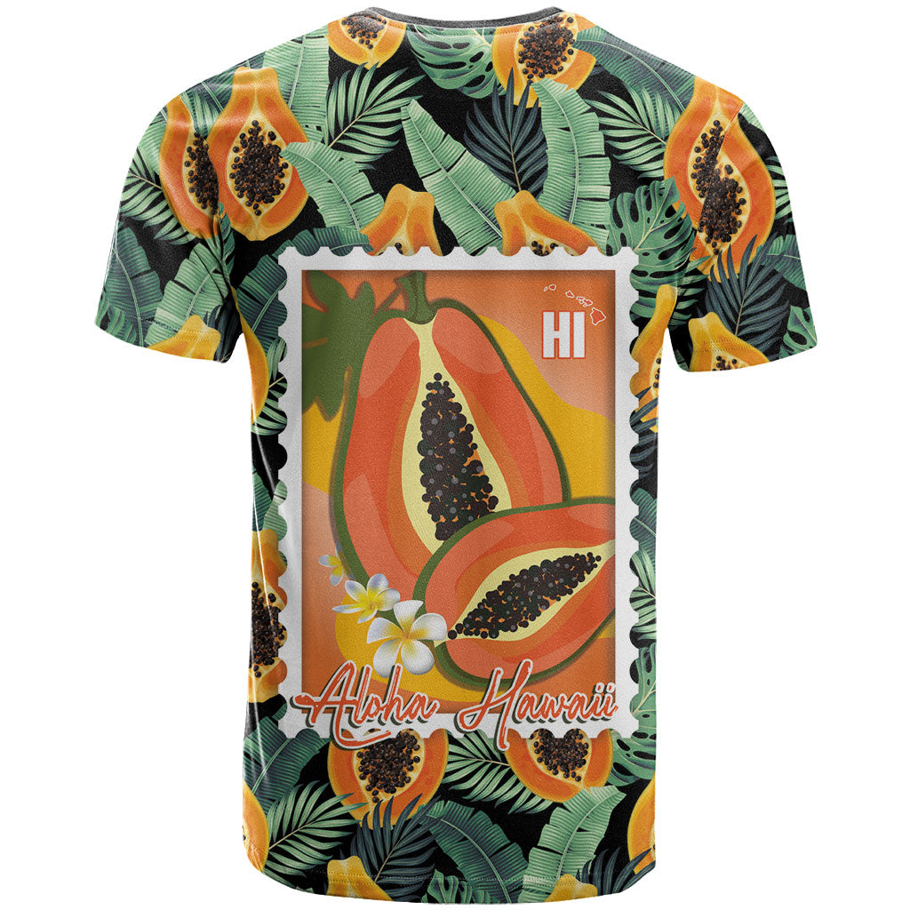 Aloha Hawaii Mikana T Shirt Hawaiian Papaya Stylized Stamp LT14 - Polynesian Pride