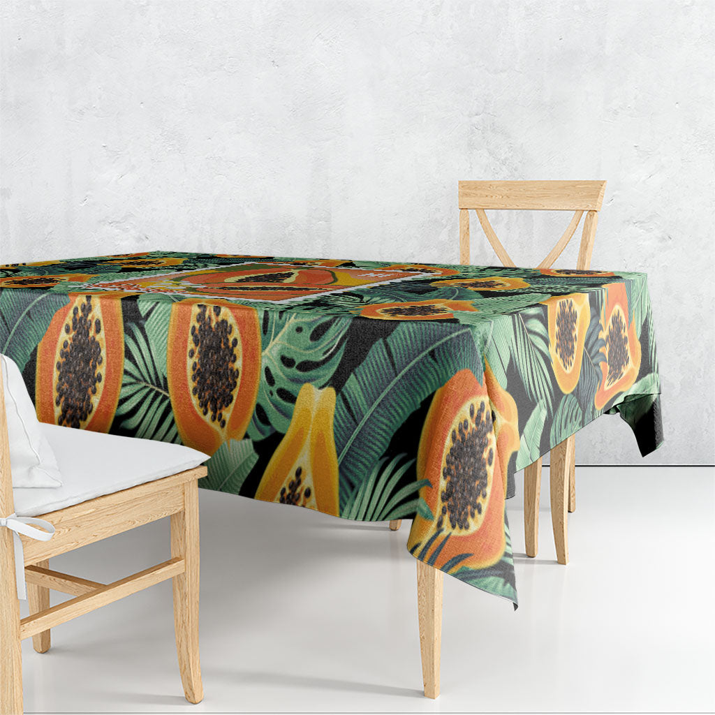 Aloha Hawaii Mikana Tablecloth Hawaiian Papaya Stylized Stamp LT14 - Polynesian Pride