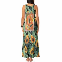 Aloha Hawaii Mikana Tank Maxi Dress Hawaiian Papaya Stylized Stamp LT14 - Polynesian Pride