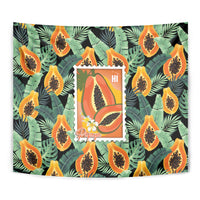 Aloha Hawaii Mikana Tapestry Hawaiian Papaya Stylized Stamp LT14 - Polynesian Pride