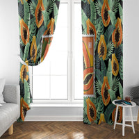 Aloha Hawaii Mikana Window Curtain Hawaiian Papaya Stylized Stamp LT14 - Polynesian Pride