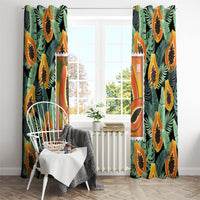 Aloha Hawaii Mikana Window Curtain Hawaiian Papaya Stylized Stamp LT14 - Polynesian Pride