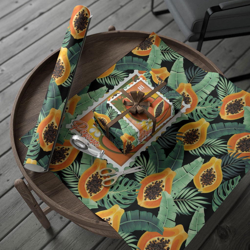 Aloha Hawaii Mikana Wrapping Paper Hawaiian Papaya Stylized Stamp LT14 - Polynesian Pride