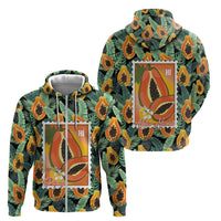 Aloha Hawaii Mikana Zip Hoodie Hawaiian Papaya Stylized Stamp LT14 - Polynesian Pride