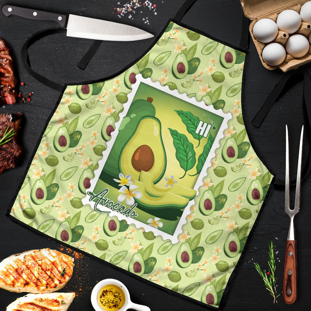 Aloha Hawaii Avocado Apron Hawaiian Fruit Stylized Stamp LT14 Green - Polynesian Pride