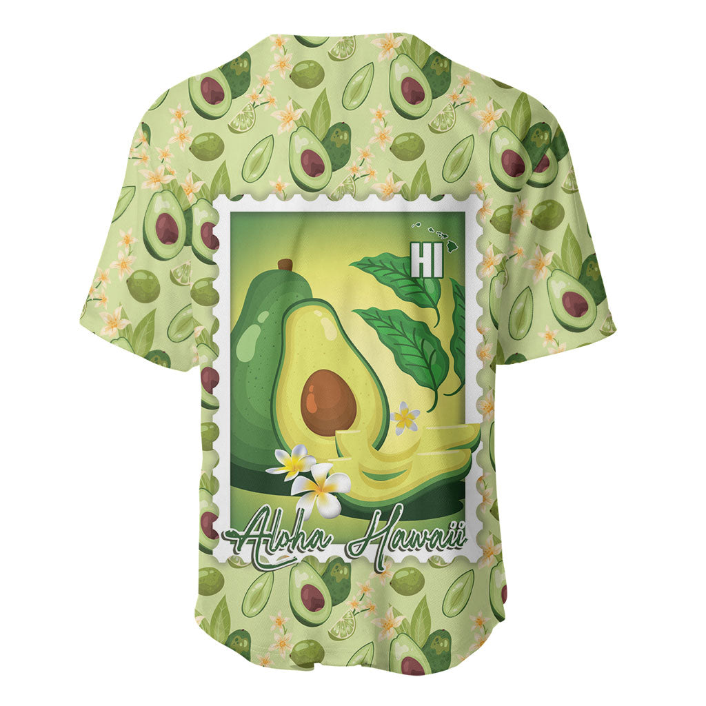 Aloha Hawaii Avocado Baseball Jersey Hawaiian Fruit Stylized Stamp LT14 - Polynesian Pride