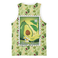Aloha Hawaii Avocado Basketball Jersey Hawaiian Fruit Stylized Stamp LT14 - Polynesian Pride