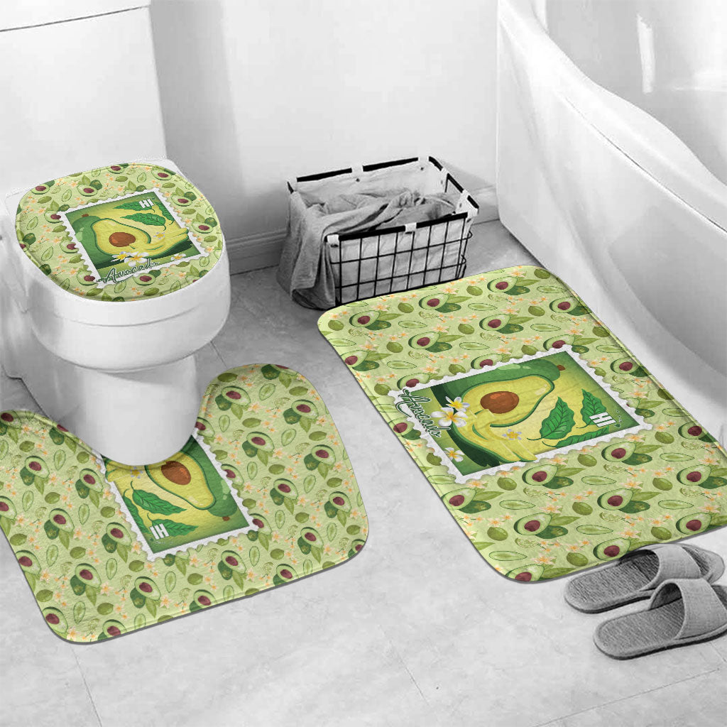 Aloha Hawaii Avocado Bathroom Set Hawaiian Fruit Stylized Stamp LT14 Mat Set Only (3 pcs) One Size Green - Polynesian Pride