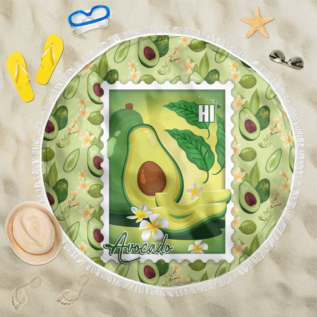 Aloha Hawaii Avocado Beach Blanket Hawaiian Fruit Stylized Stamp