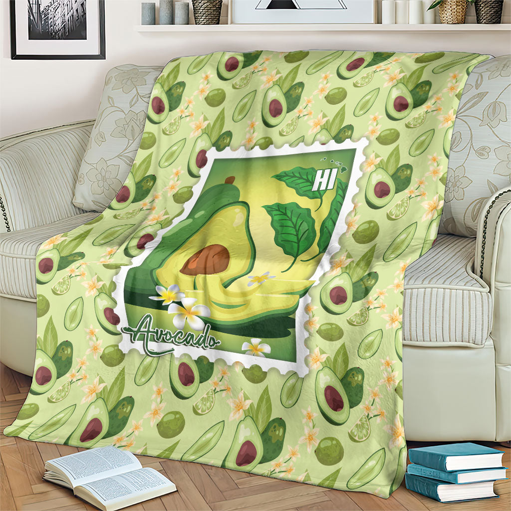 Aloha Hawaii Avocado Blanket Hawaiian Fruit Stylized Stamp LT14 - Polynesian Pride