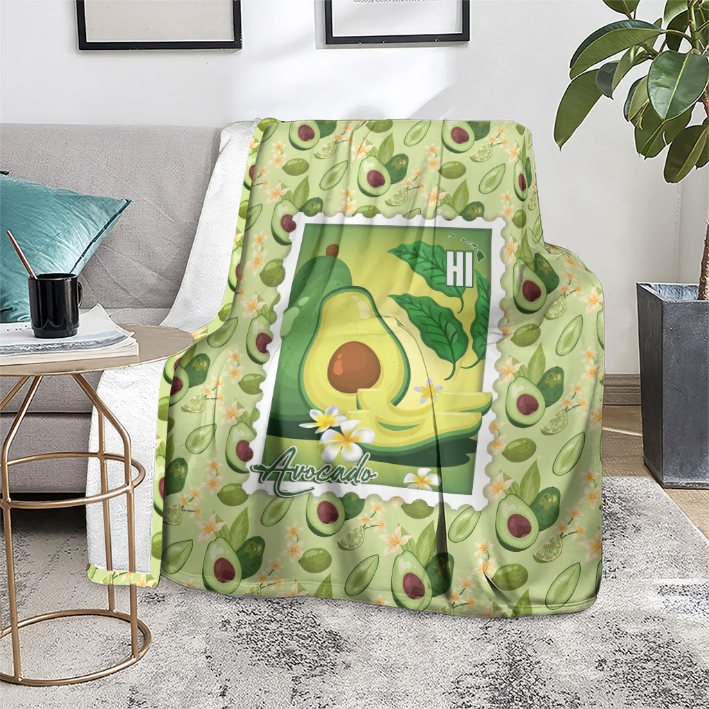 Aloha Hawaii Avocado Blanket Hawaiian Fruit Stylized Stamp LT14 - Polynesian Pride