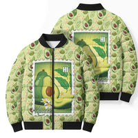 Aloha Hawaii Avocado Bomber Puffer Jacket Hawaiian Fruit Stylized Stamp LT14 - Polynesian Pride