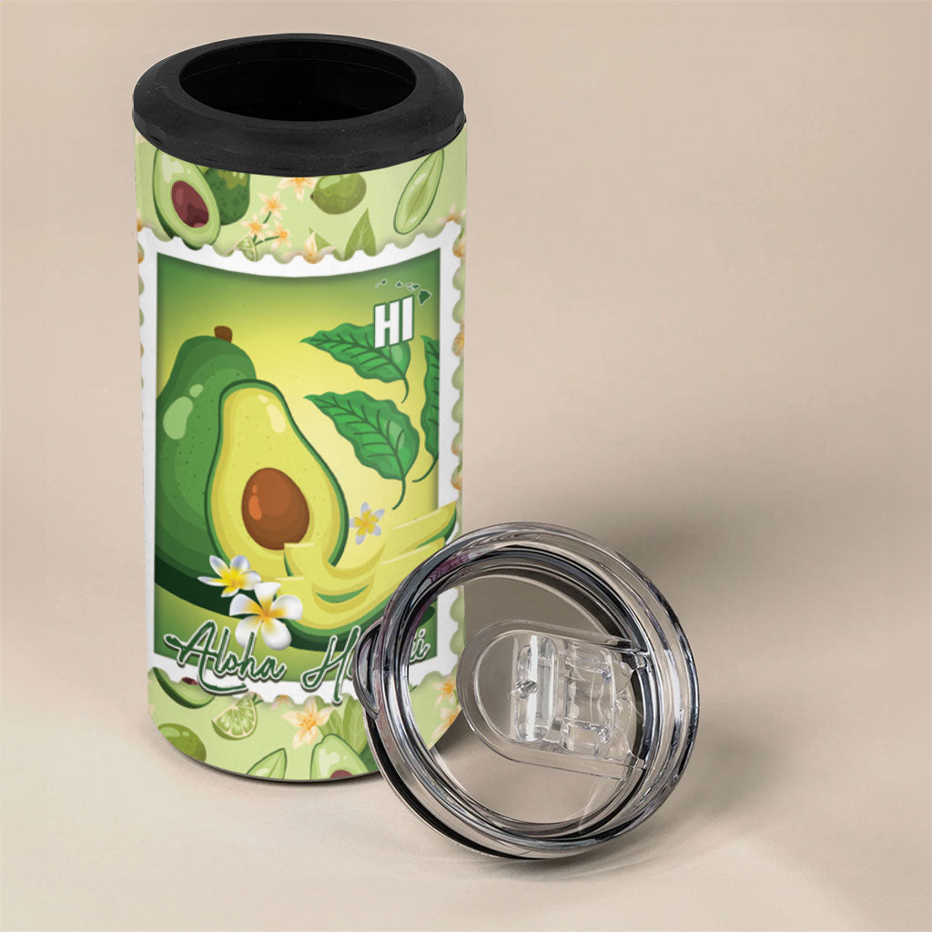 Aloha Hawaii Avocado 4 in 1 Can Cooler Tumbler Hawaiian Fruit Stylized Stamp LT14 - Polynesian Pride