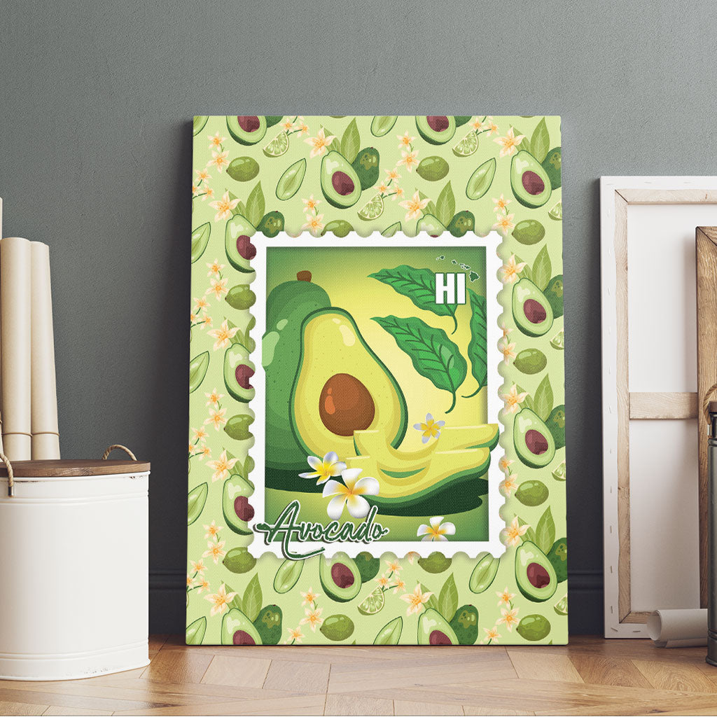 Aloha Hawaii Avocado Canvas Wall Art Hawaiian Fruit Stylized Stamp LT14 - Polynesian Pride