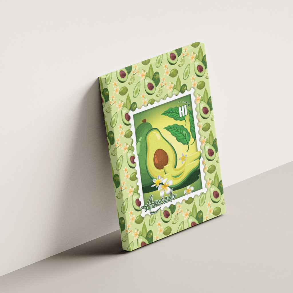Aloha Hawaii Avocado Canvas Wall Art Hawaiian Fruit Stylized Stamp LT14 - Polynesian Pride