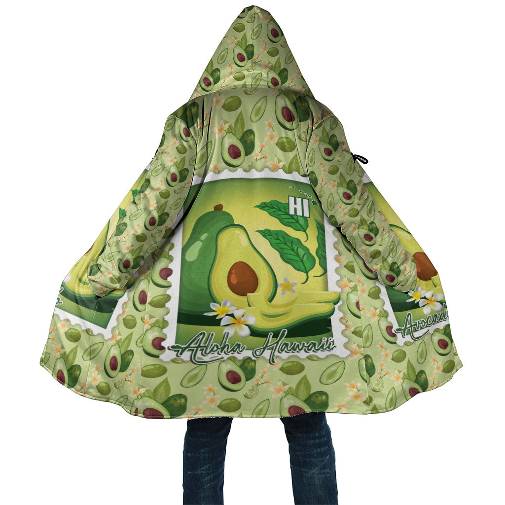 Aloha Hawaii Avocado Cloak Hawaiian Fruit Stylized Stamp LT14 Unisex Green - Polynesian Pride