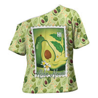 Aloha Hawaii Avocado Cross Shoulder Shirt Hawaiian Fruit Stylized Stamp LT14 - Polynesian Pride
