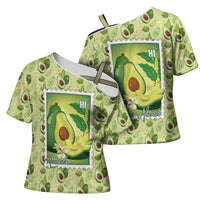 Aloha Hawaii Avocado Cross Shoulder Shirt Hawaiian Fruit Stylized Stamp LT14 - Polynesian Pride
