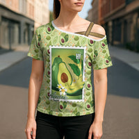 Aloha Hawaii Avocado Cross Shoulder Shirt Hawaiian Fruit Stylized Stamp LT14 - Polynesian Pride