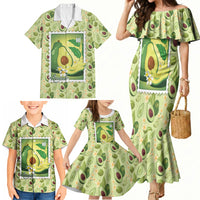Aloha Hawaii Avocado Family Matching Mermaid Dress and Hawaiian Shirt Hawaiian Fruit Stylized Stamp LT14 - Polynesian Pride