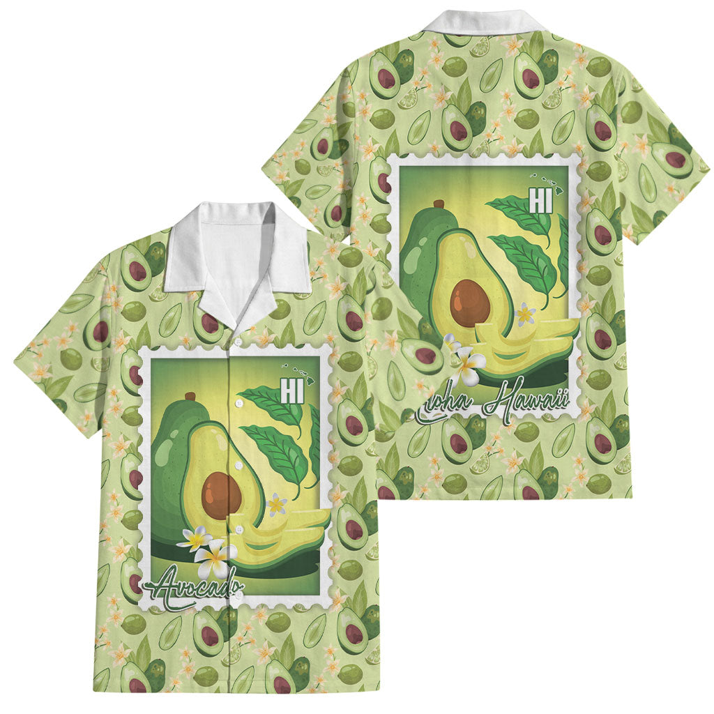 Aloha Hawaii Avocado Family Matching Off The Shoulder Long Sleeve Dress and Hawaiian Shirt Hawaiian Fruit Stylized Stamp LT14 Dad's Shirt - Short Sleeve Green - Polynesian Pride