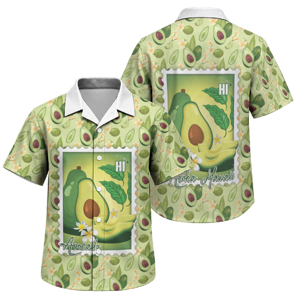 Aloha Hawaii Avocado Family Matching Summer Maxi Dress and Hawaiian Shirt Hawaiian Fruit Stylized Stamp LT14 Son's Shirt Green - Polynesian Pride
