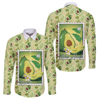 Aloha Hawaii Avocado Family Matching Tank Maxi Dress and Hawaiian Shirt Hawaiian Fruit Stylized Stamp LT14 Dad's Shirt - Long Sleeve Green - Polynesian Pride