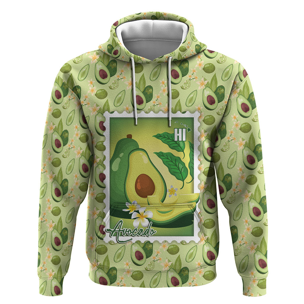 Aloha Hawaii Avocado Hoodie Hawaiian Fruit Stylized Stamp LT14 Pullover Hoodie Green - Polynesian Pride