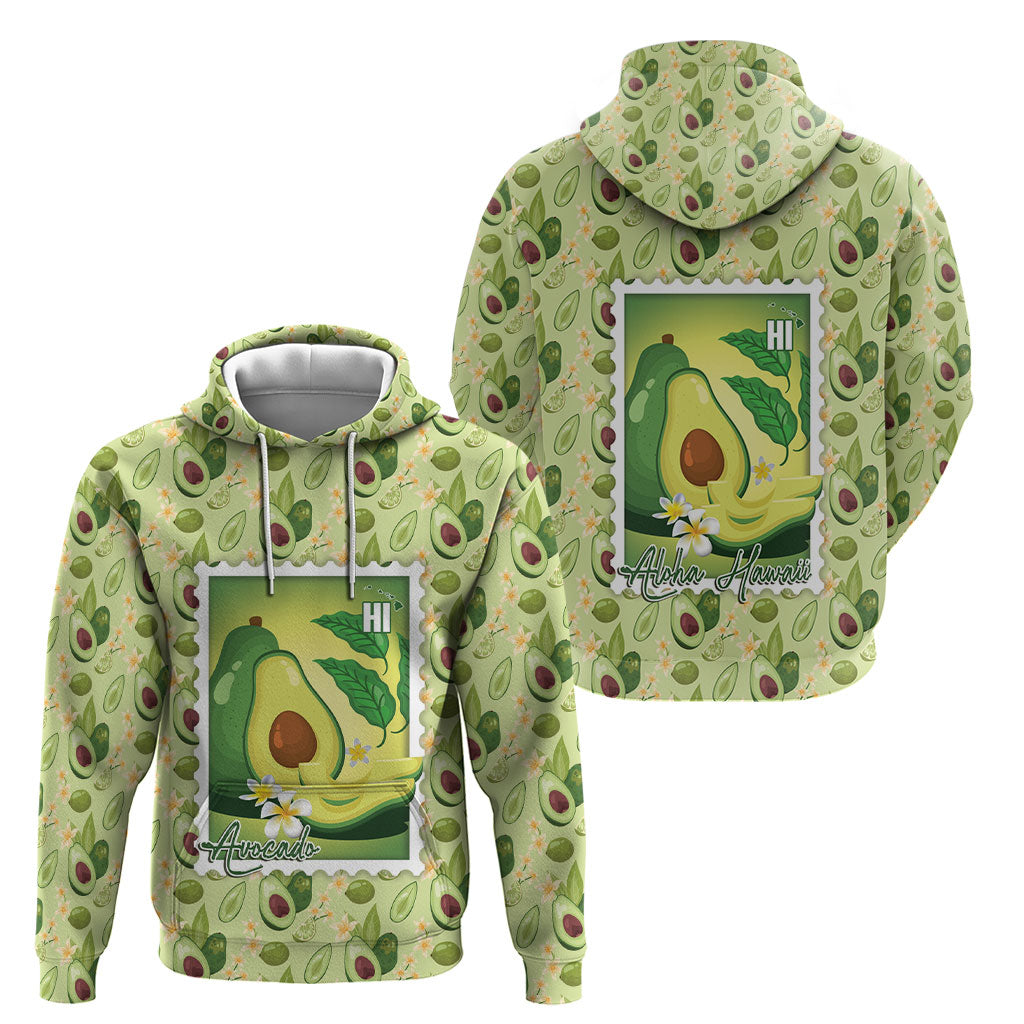 Aloha Hawaii Avocado Hoodie Hawaiian Fruit Stylized Stamp LT14 - Polynesian Pride