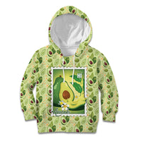 Aloha Hawaii Avocado Kid Hoodie Hawaiian Fruit Stylized Stamp LT14 Hoodie Green - Polynesian Pride