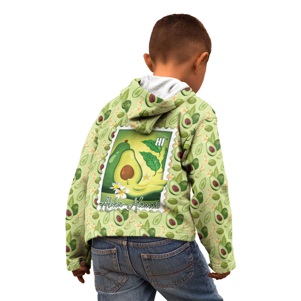 Aloha Hawaii Avocado Kid Hoodie Hawaiian Fruit Stylized Stamp LT14 - Polynesian Pride