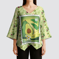 Aloha Hawaii Avocado Kimono Sleeve Blouse Hawaiian Fruit Stylized Stamp LT14 - Polynesian Pride