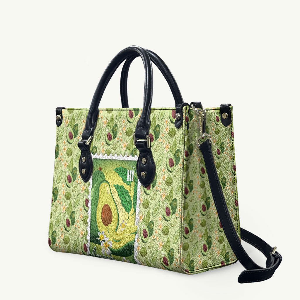 Aloha Hawaii Avocado Leather Bag Hawaiian Fruit Stylized Stamp LT14 Green - Polynesian Pride