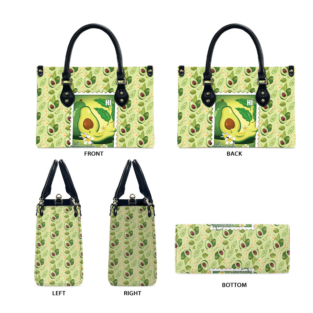 Aloha Hawaii Avocado Leather Bag Hawaiian Fruit Stylized Stamp LT14 - Polynesian Pride