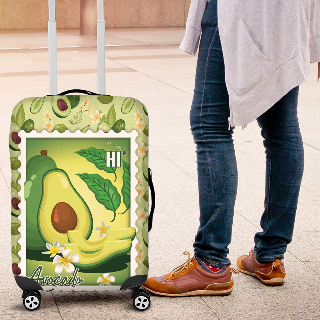 Aloha Hawaii Avocado Luggage Cover Hawaiian Fruit Stylized Stamp LT14 Green - Polynesian Pride