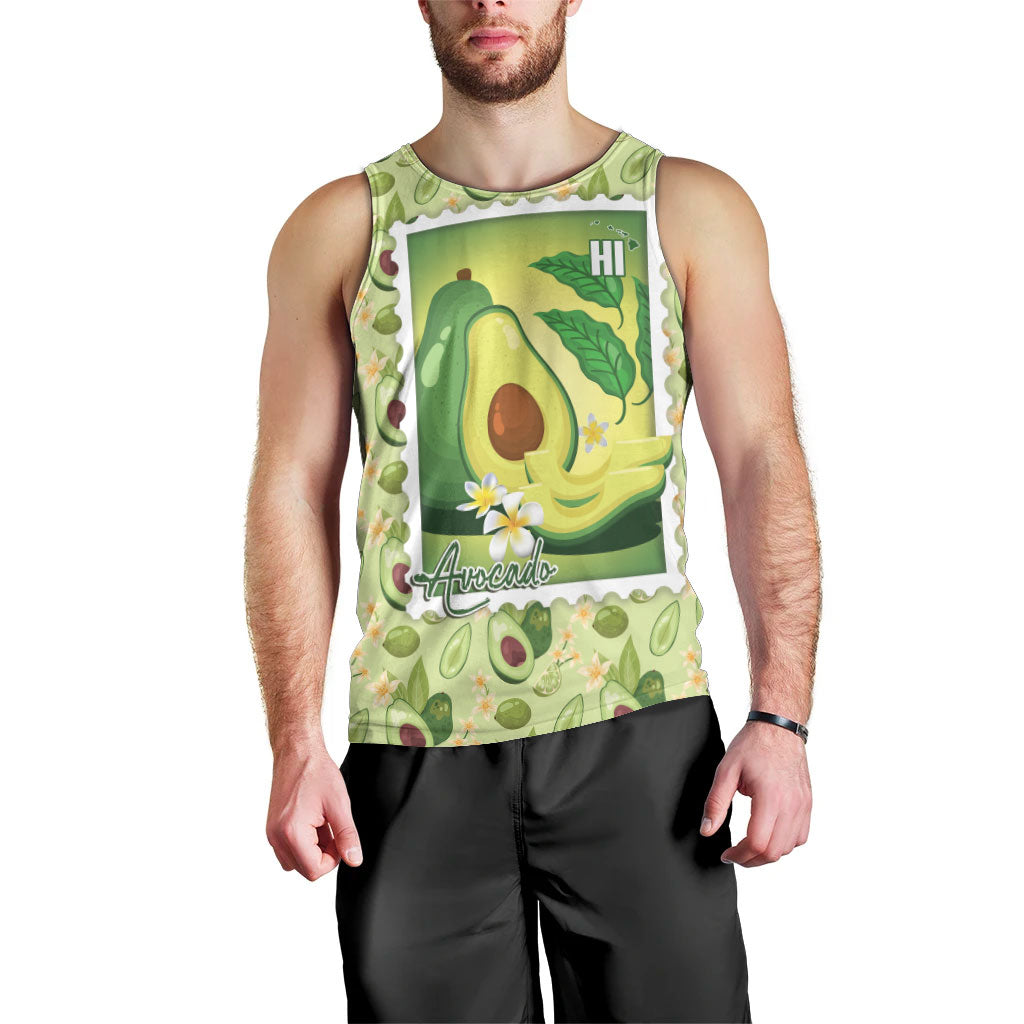 Aloha Hawaii Avocado Men Tank Top Hawaiian Fruit Stylized Stamp LT14 - Polynesian Pride