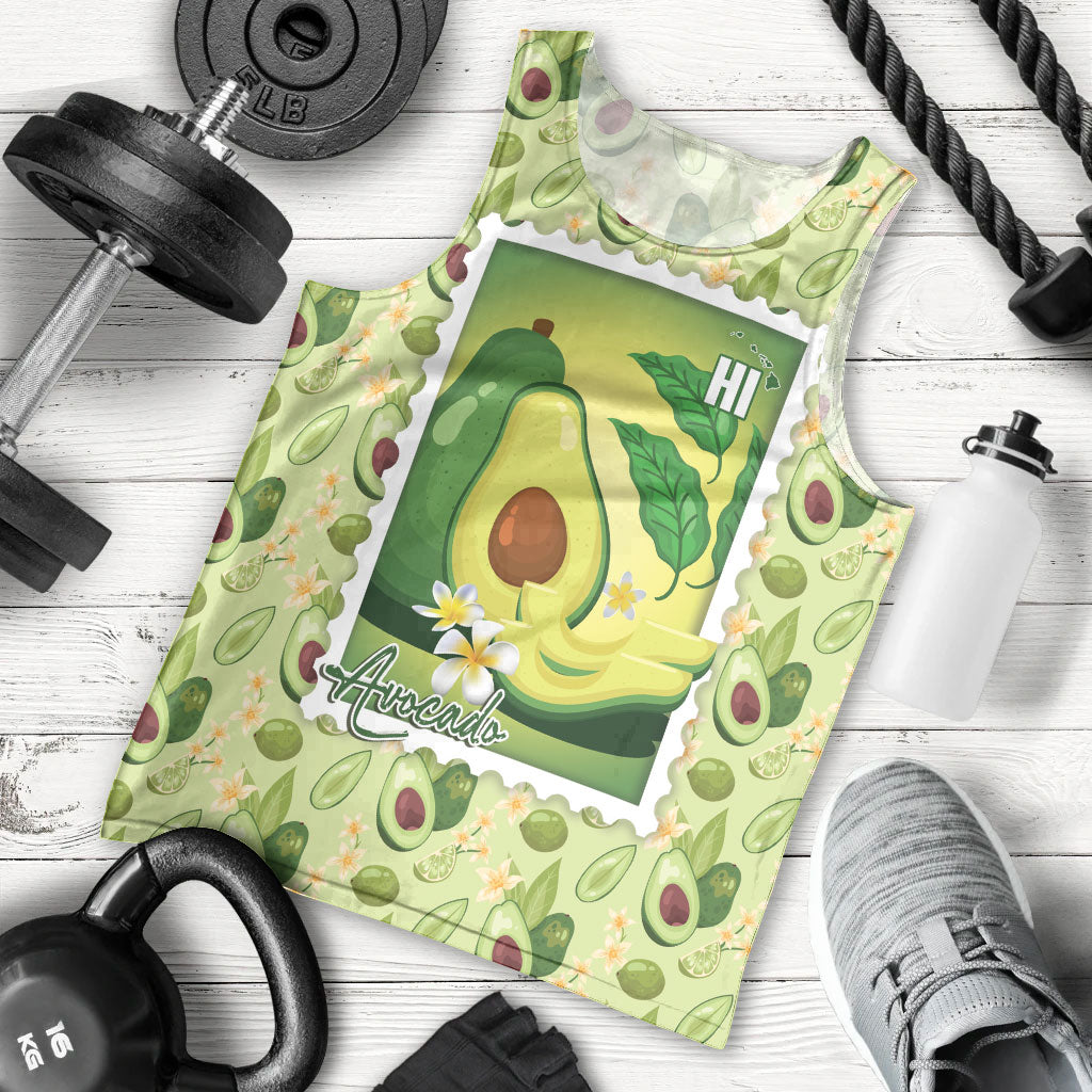 Aloha Hawaii Avocado Men Tank Top Hawaiian Fruit Stylized Stamp LT14 - Polynesian Pride