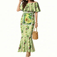 Aloha Hawaii Avocado Mermaid Dress Hawaiian Fruit Stylized Stamp LT14 Women Green - Polynesian Pride
