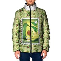 Aloha Hawaii Avocado Padded Jacket Hawaiian Fruit Stylized Stamp LT14 Men Green - Polynesian Pride