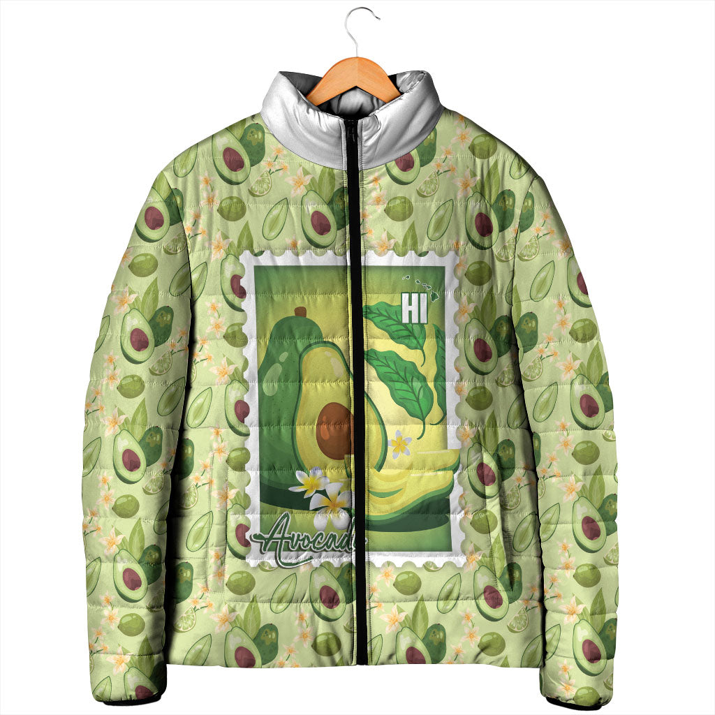 Aloha Hawaii Avocado Padded Jacket Hawaiian Fruit Stylized Stamp LT14 - Polynesian Pride