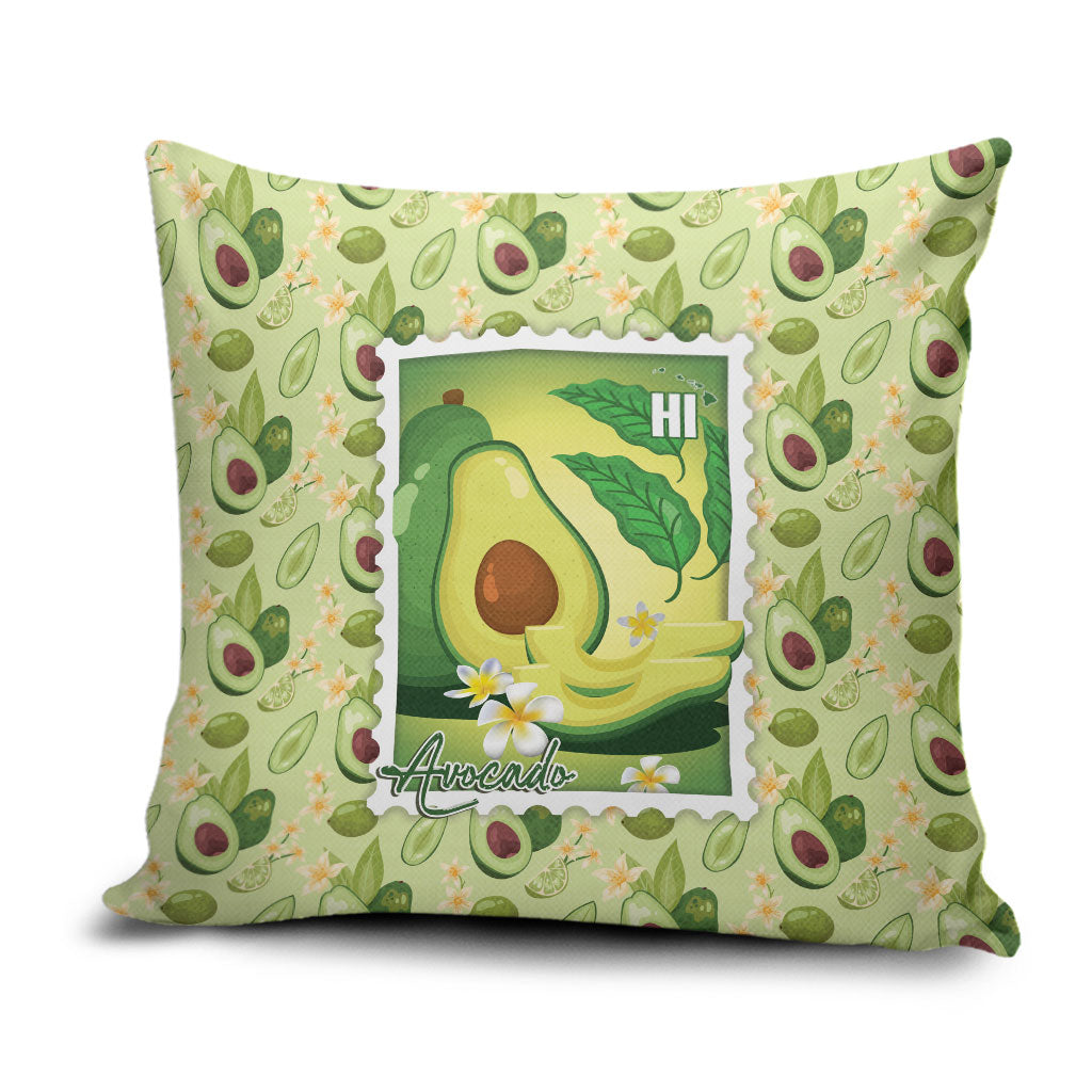Aloha Hawaii Avocado Pillow Cover Hawaiian Fruit Stylized Stamp LT14 Green - Polynesian Pride