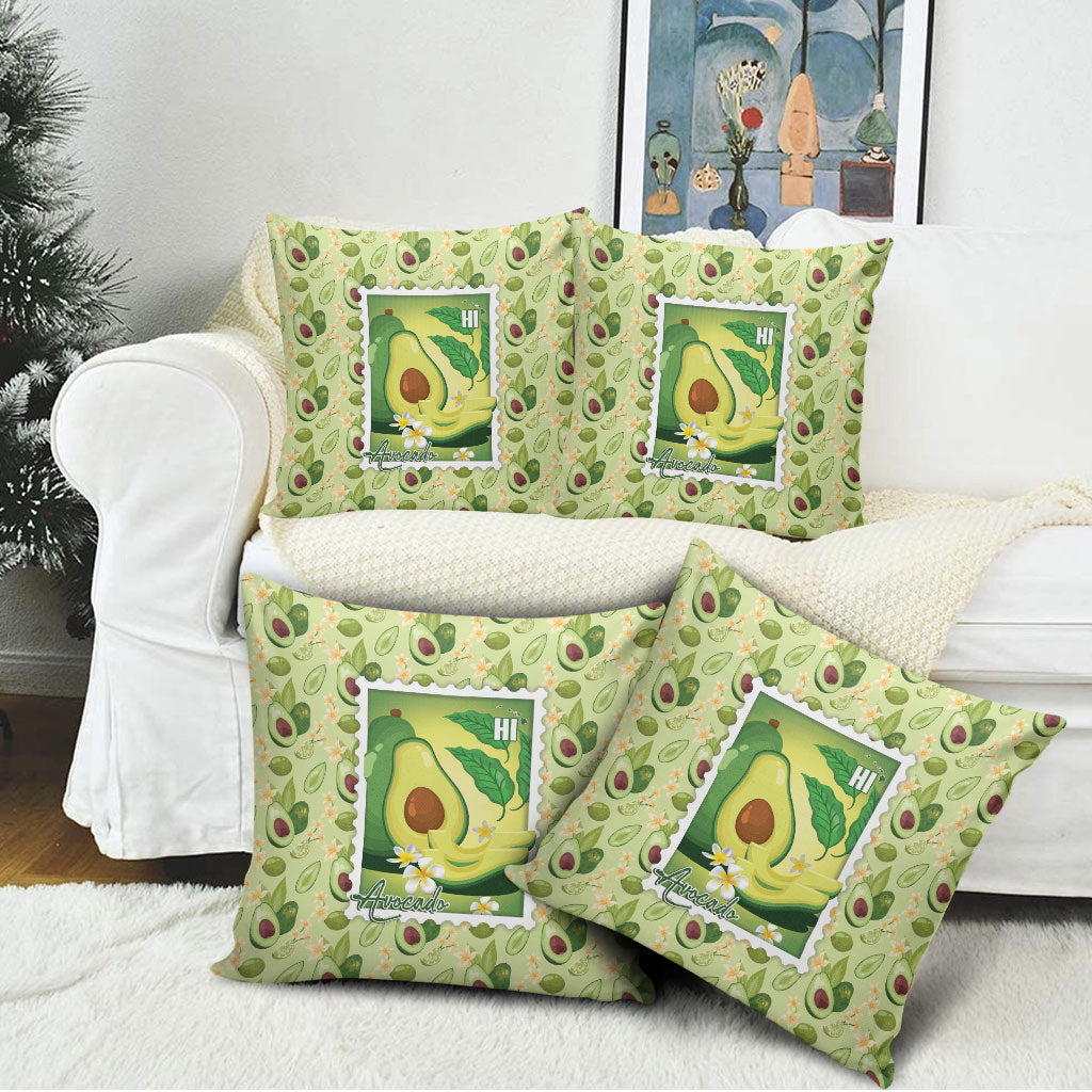 Aloha Hawaii Avocado Pillow Cover Hawaiian Fruit Stylized Stamp LT14 - Polynesian Pride