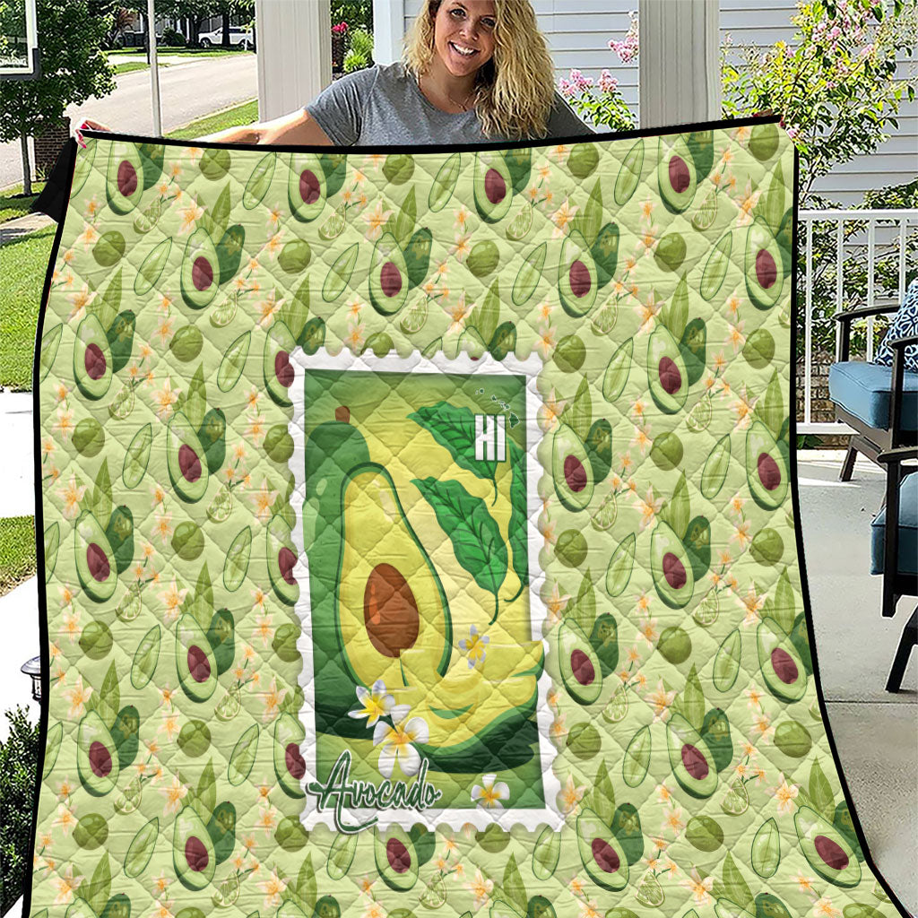 Aloha Hawaii Avocado Quilt Hawaiian Fruit Stylized Stamp