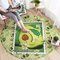 Aloha Hawaii Avocado Round Carpet Hawaiian Fruit Stylized Stamp LT14 - Polynesian Pride