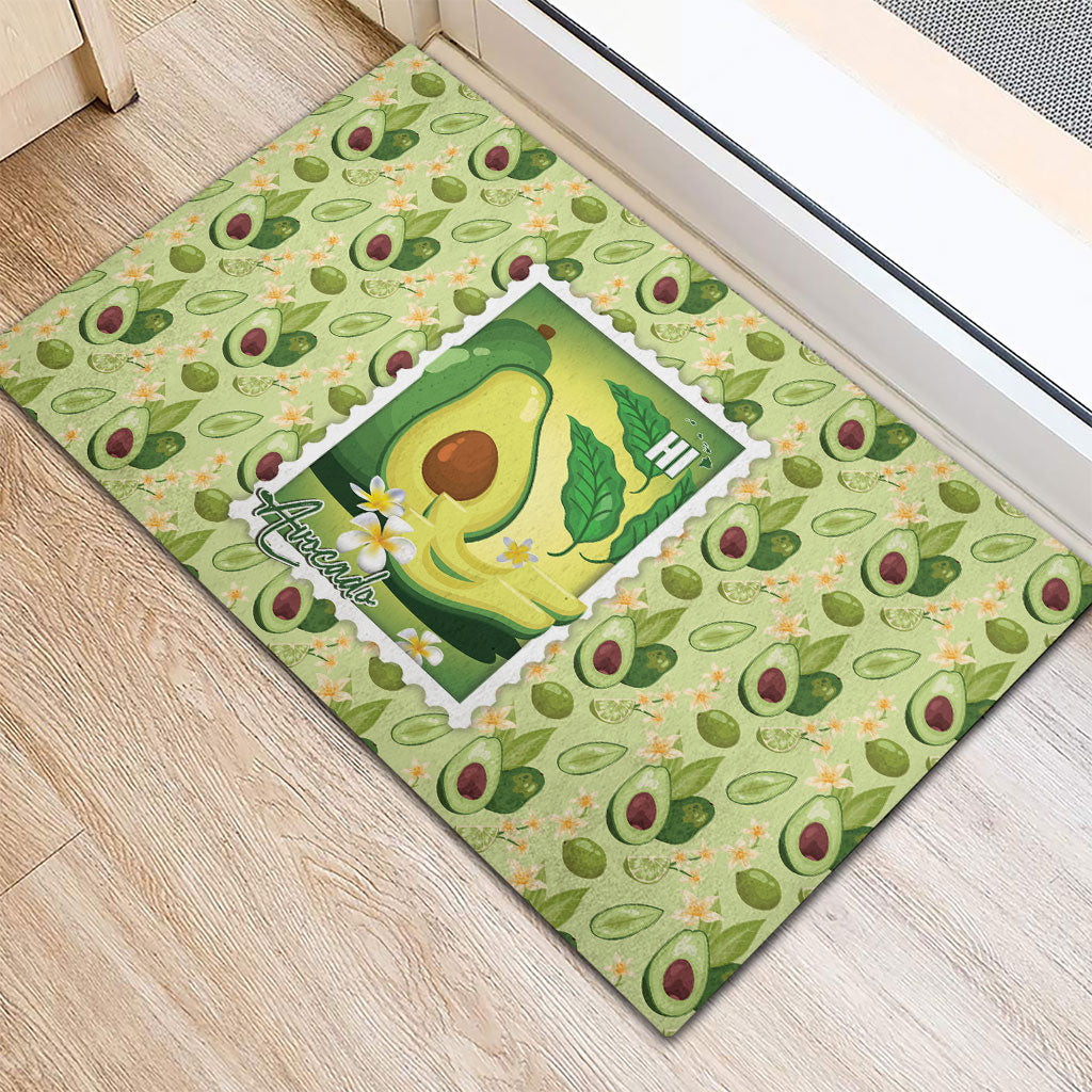 Aloha Hawaii Avocado Rubber Doormat Hawaiian Fruit Stylized Stamp LT14 - Polynesian Pride
