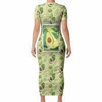 Aloha Hawaii Avocado Short Sleeve Bodycon Dress Hawaiian Fruit Stylized Stamp LT14 - Polynesian Pride