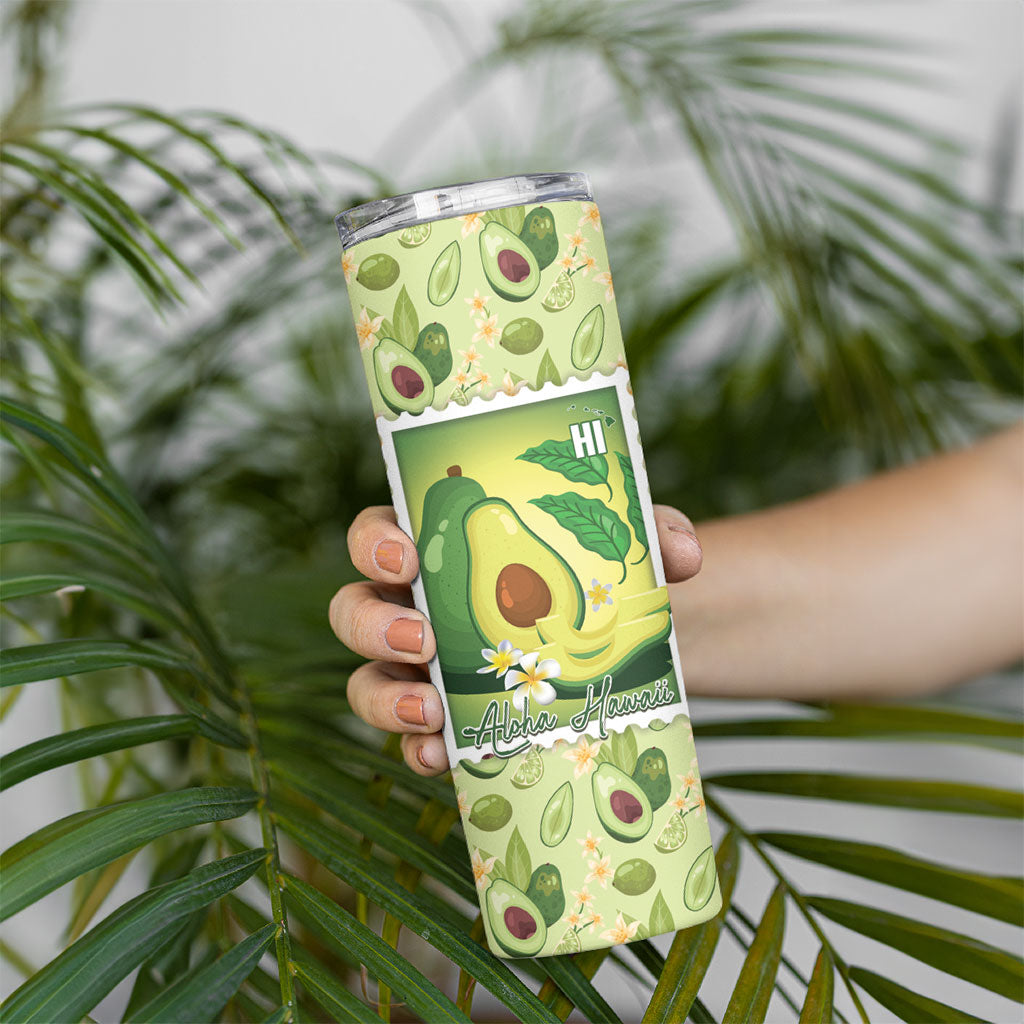Aloha Hawaii Avocado Skinny Tumbler Hawaiian Fruit Stylized Stamp LT14 - Polynesian Pride