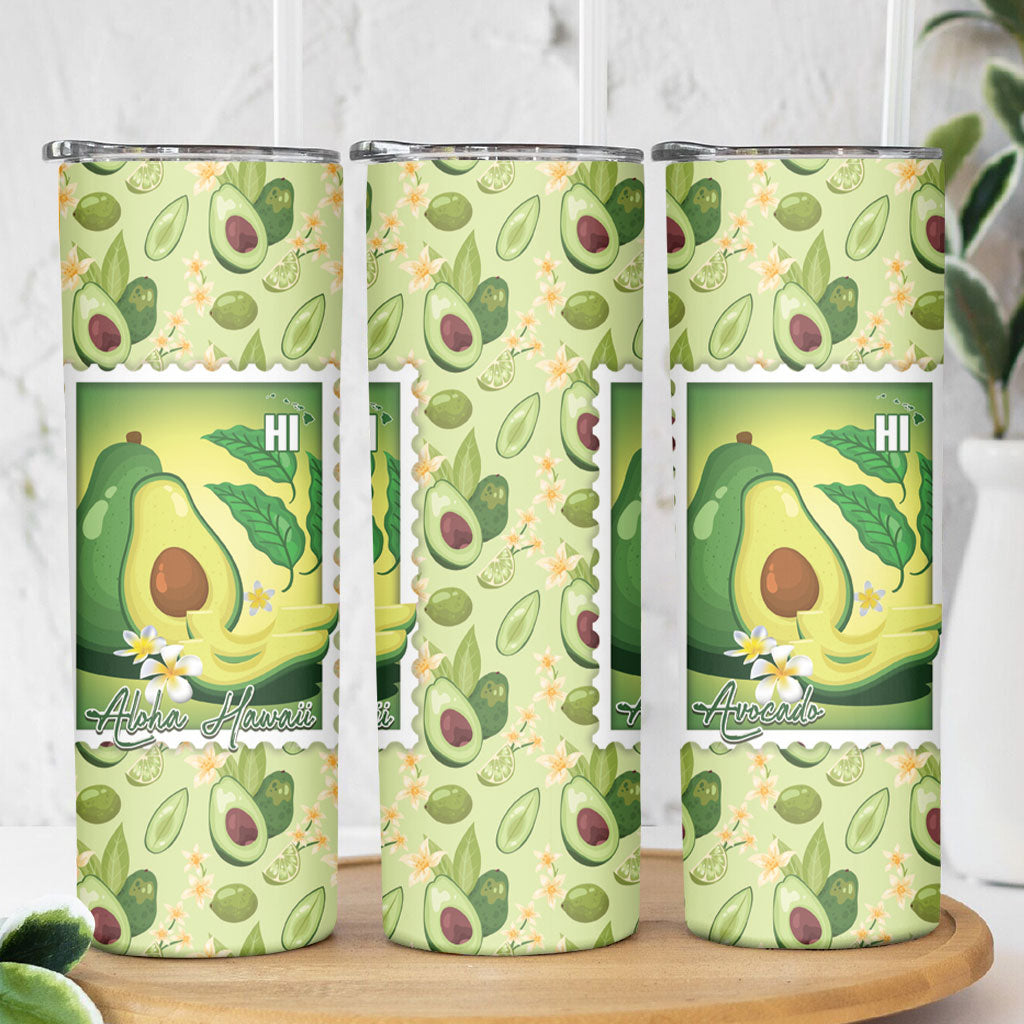 Aloha Hawaii Avocado Skinny Tumbler Hawaiian Fruit Stylized Stamp LT14 - Polynesian Pride