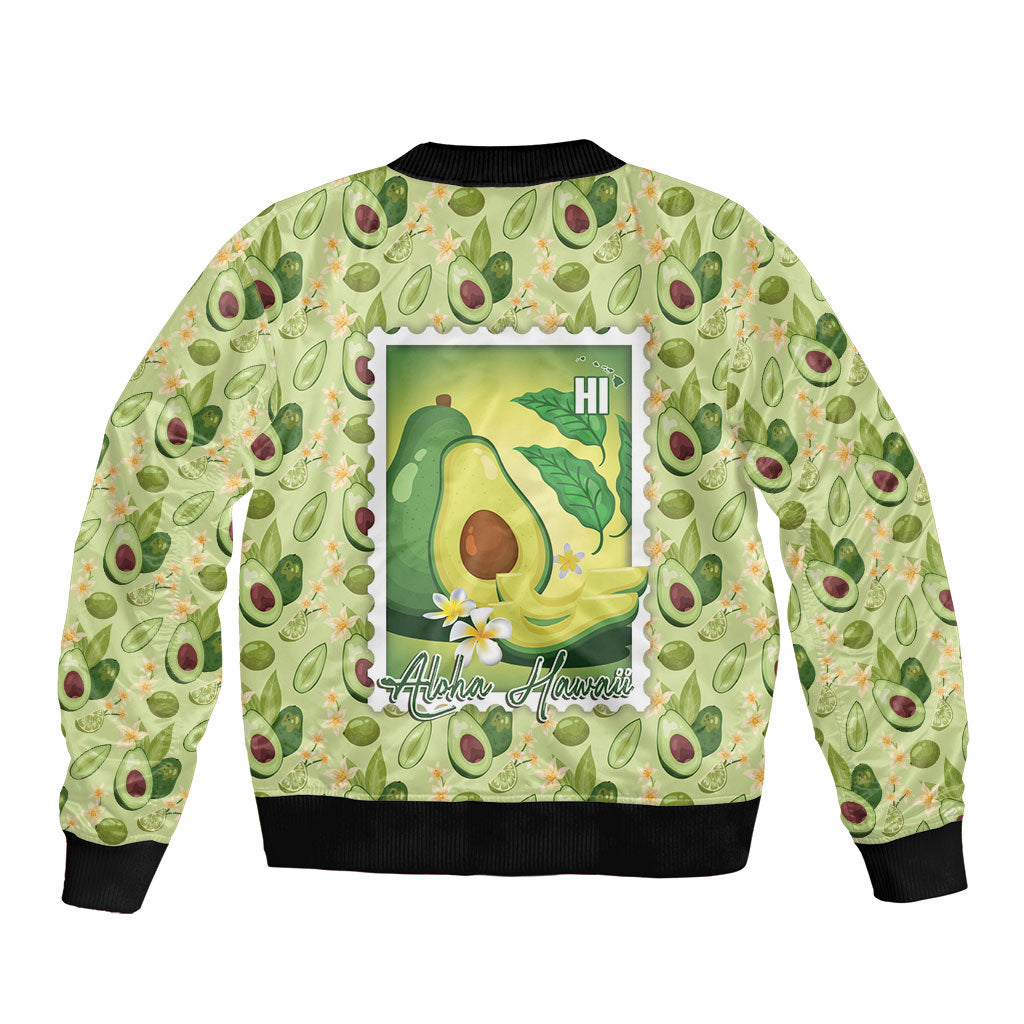 Aloha Hawaii Avocado Sleeve Zip Bomber Jacket Hawaiian Fruit Stylized Stamp LT14 - Polynesian Pride