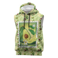 Aloha Hawaii Avocado Sleeveless Hoodie Hawaiian Fruit Stylized Stamp LT14 Green - Polynesian Pride